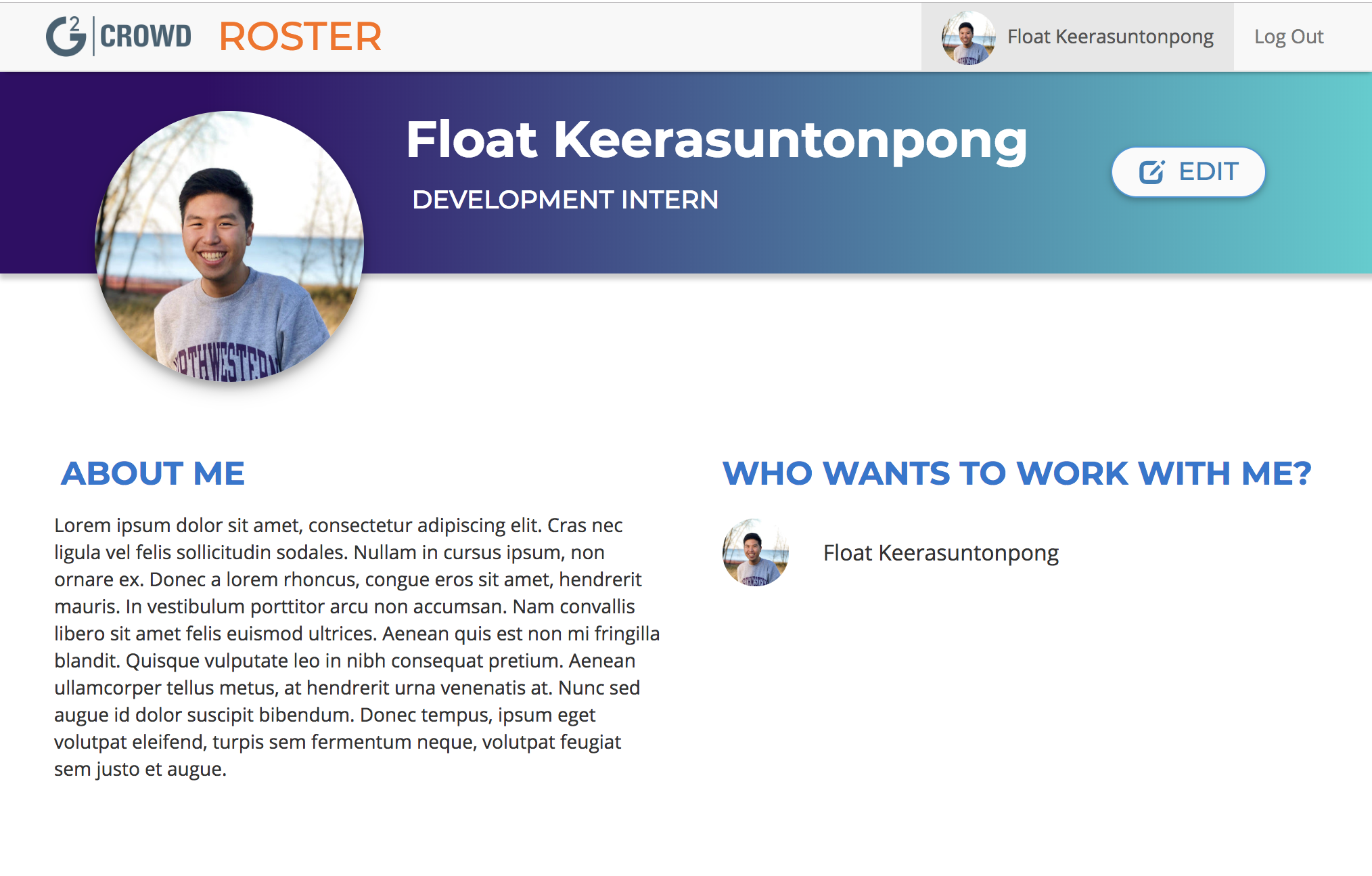 Profile page Profile page